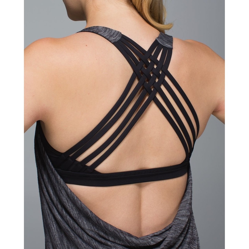 Lululemon Wild Tank Top Size 6 Gray Black Activewear Gym Yoga Pilates Strappy - Picture 3 of 9